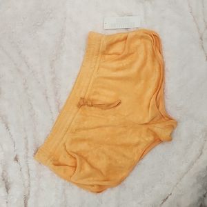 UO Out From Under Retro Orange Terrycloth Running Shorts